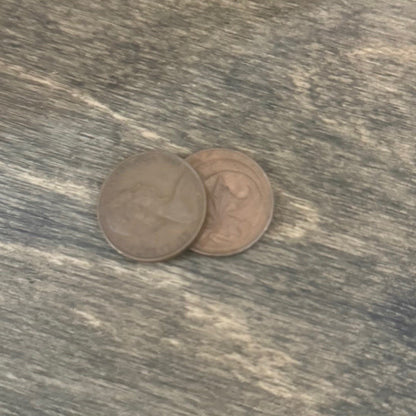 1966 Australian 2 Cent Coin Earrings