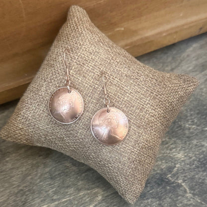 1966 Australian 2 Cent Coin Earrings