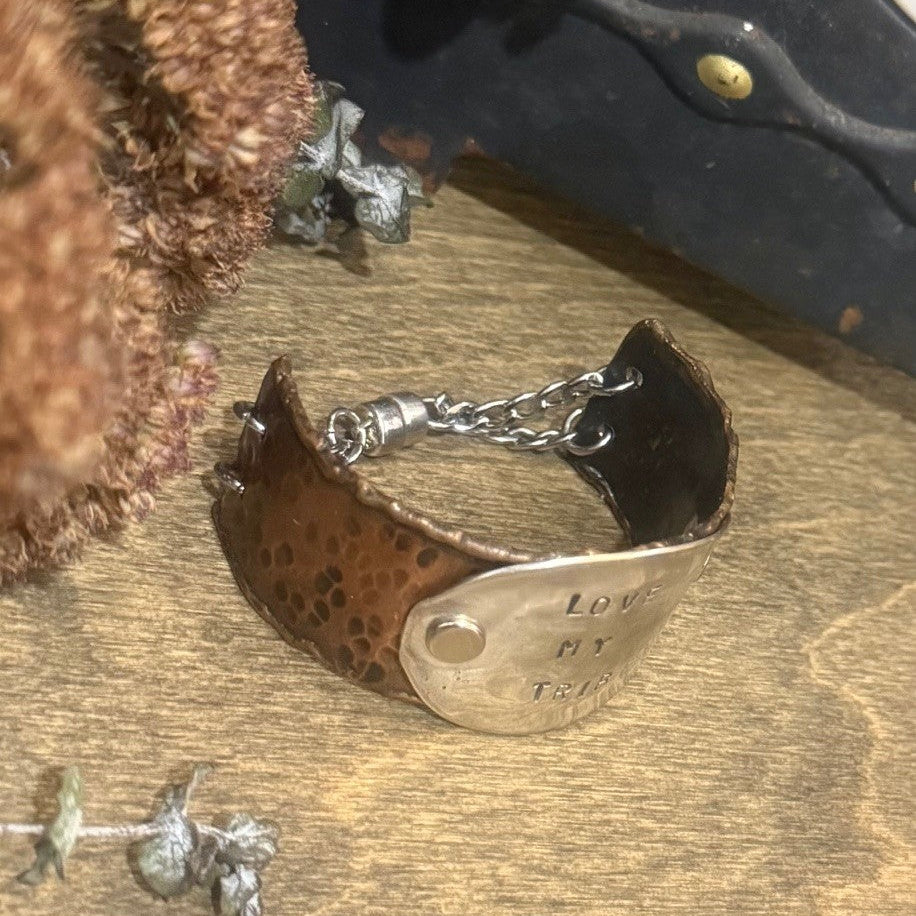 Copper Handstamped Cuff Bracelet