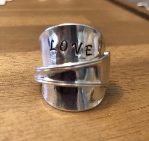 Handstamped spoon ring