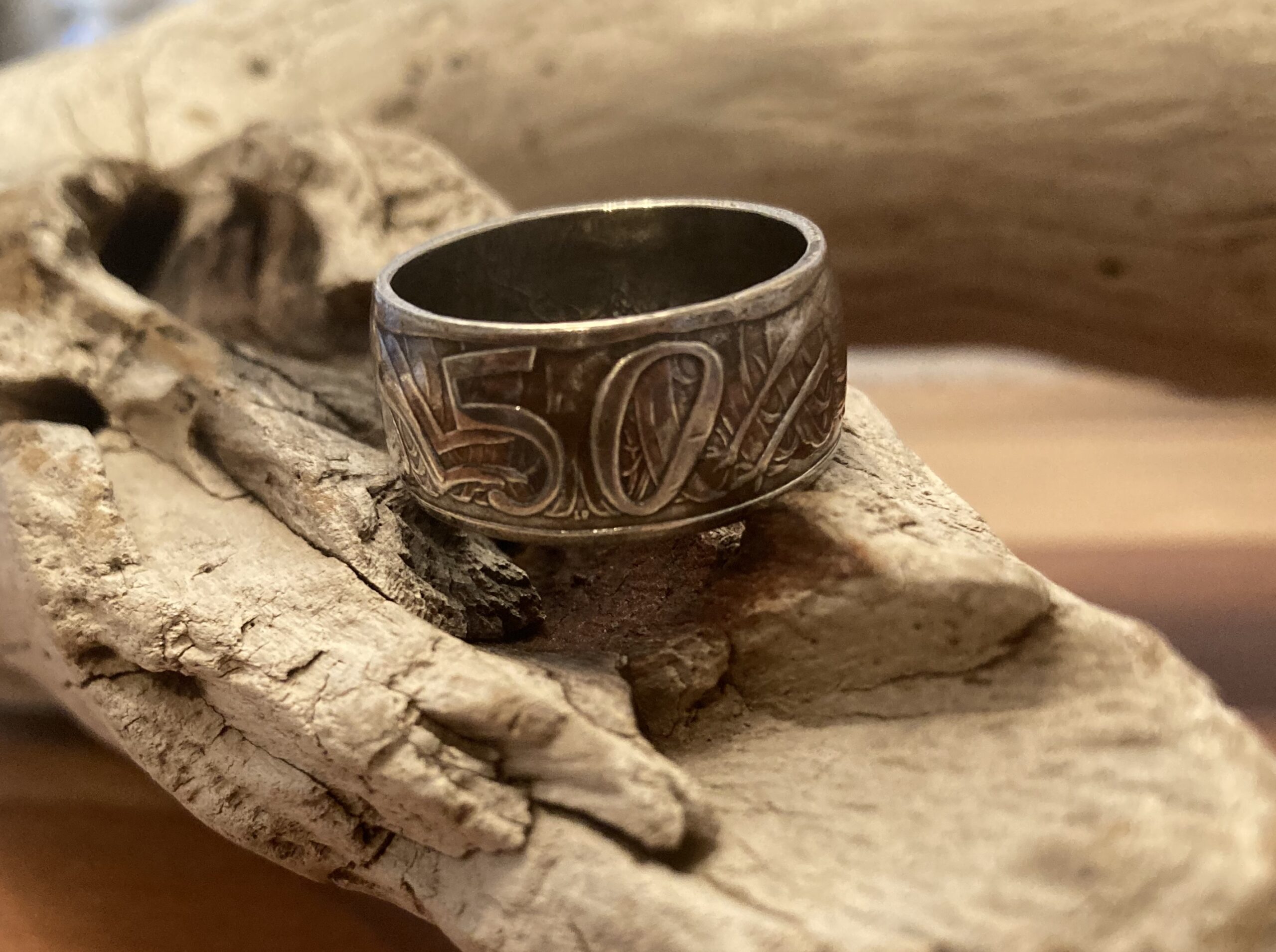 1966 Australian Fifty Cent Coin Ring