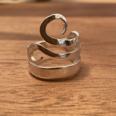 Spiral Twist Fork Ring