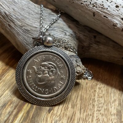 Bezel Set 1961 Shilling Necklace