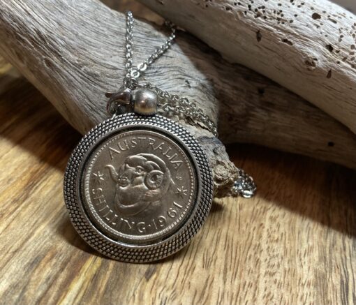 Bezel Set 1961 Shilling Necklace