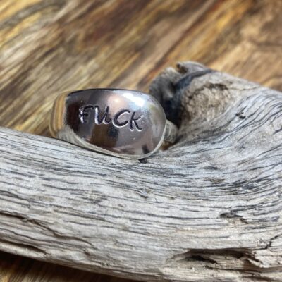 Fuck: Handstamped Silverware Ring