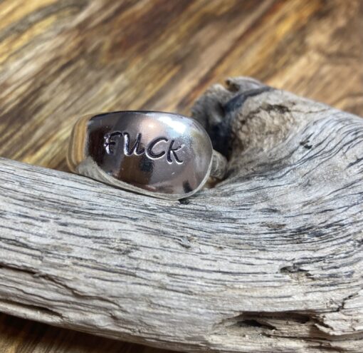 Fuck: Handstamped Silverware Ring