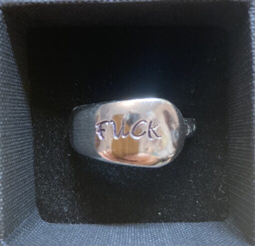 Fuck: Handstamped Silverware Ring - Image 2