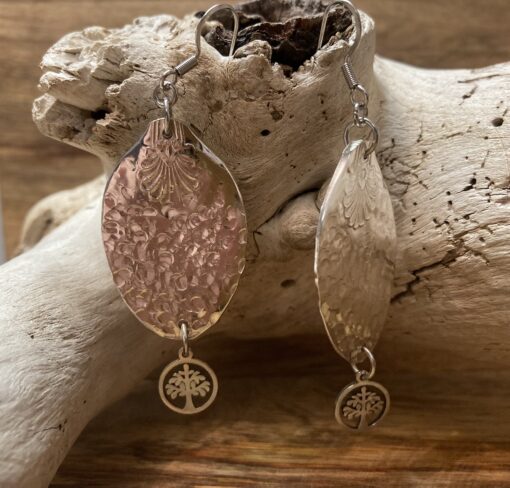 Vintage Spoon Tree of Life earrings - Image 3