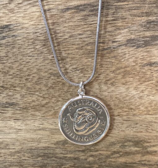 1961 Shilling Sterling Silver Bezel Necklace - Image 4