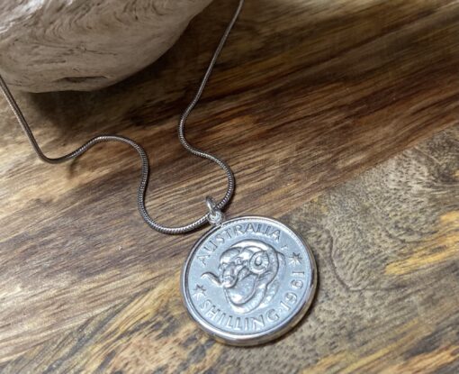 1961 Shilling Sterling Silver Bezel Necklace - Image 2