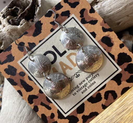 1959 Domed Coin Dangle Earrings - Image 4