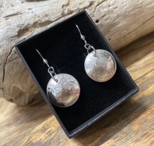 1963 Domed Sixpence Earrings