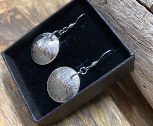 1963 Domed Sixpence Earrings - Image 2