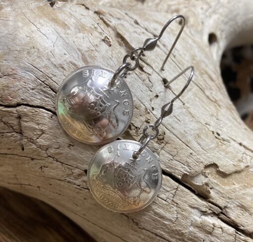 1963 Domed Sixpence Earrings - Image 3