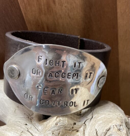Handstamped Vintage Spoon Leather Spoon Cuff - Image 3