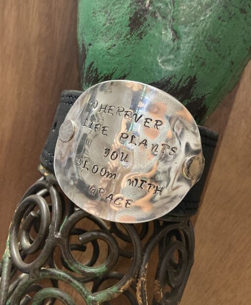 Wherever life plants you vintage leather cuff - Image 2