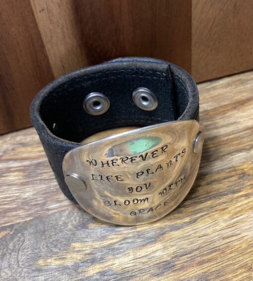 Wherever life plants you vintage leather cuff - Image 3