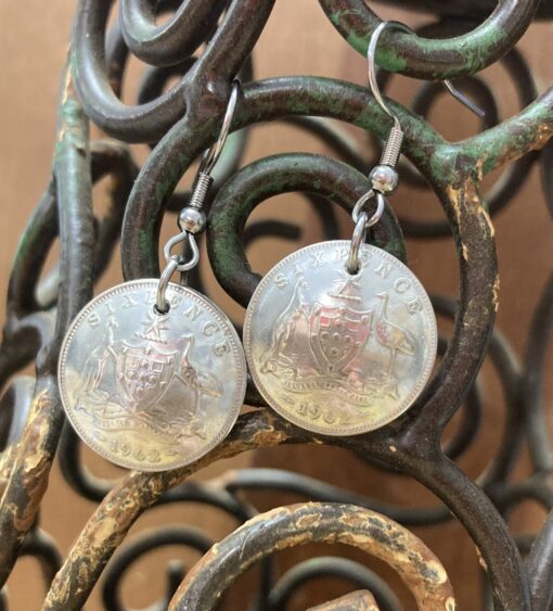 1962 Domed Sixpence Earrings - Image 2
