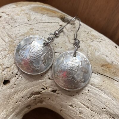 1962 Domed Sixpence Earrings