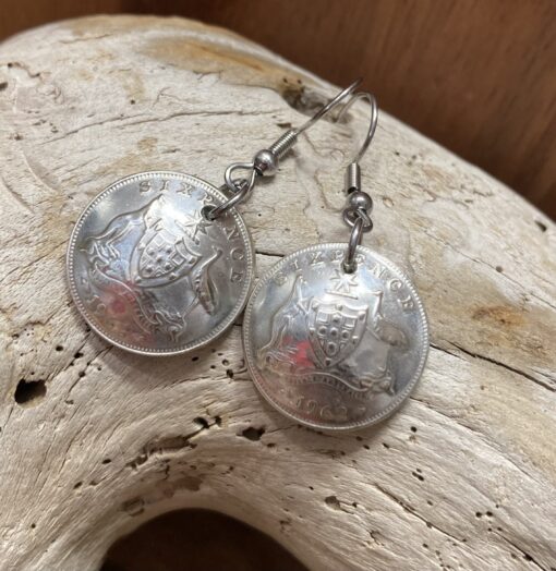 1962 Domed Sixpence Earrings