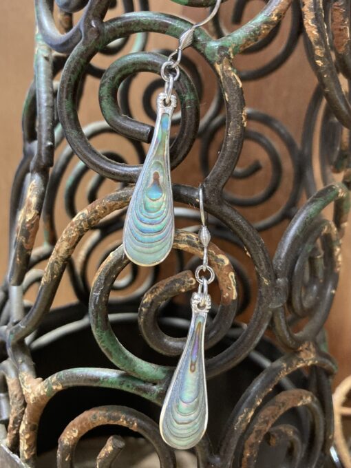 Paua Shell Spoon Tip Earrings - Image 3