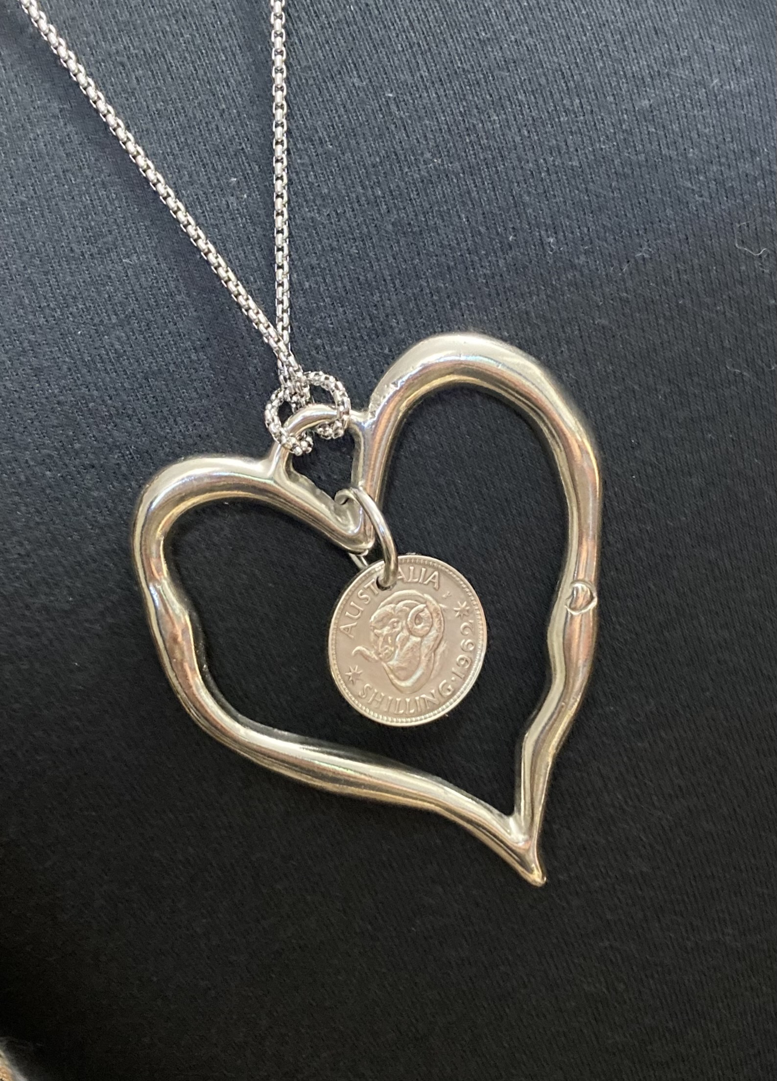 1962 Shilling Heart Necklace | Molly Made