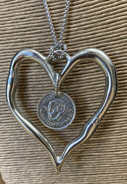 1962 Shilling Heart Necklace - Image 4