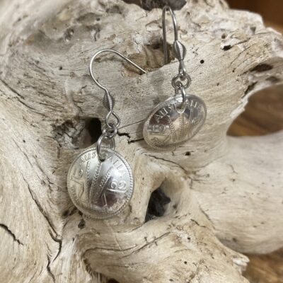 1962 Domed Threepence Earrings
