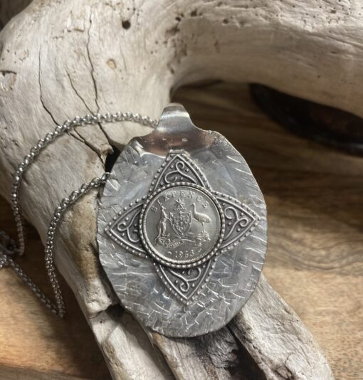 1963 Sixpence Spoon Necklace