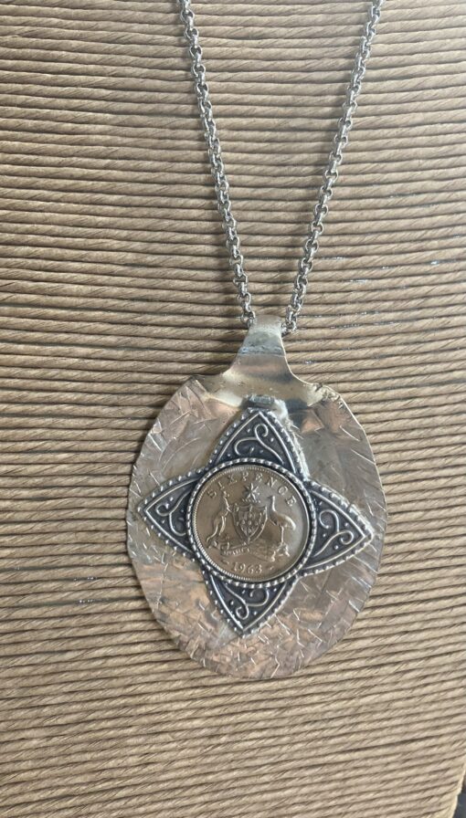 1963 Sixpence Spoon Necklace - Image 3