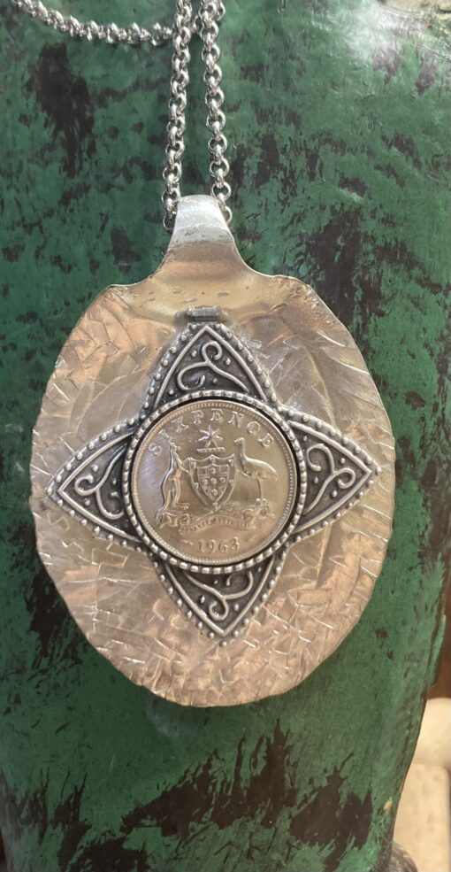 1963 Sixpence Spoon Necklace - Image 4