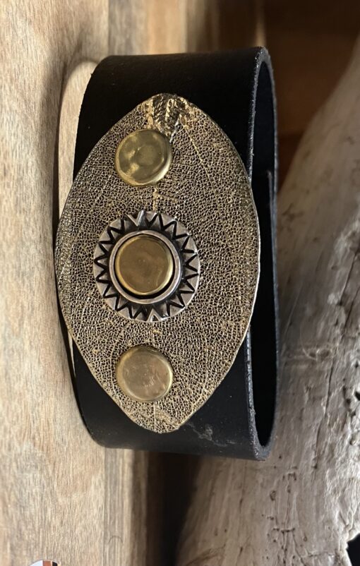 Gold & Leather Cuff - Image 4