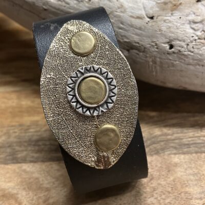 Gold & Leather Cuff