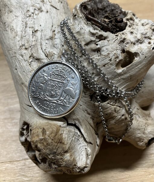 1953 Australian Florin Coin Necklace