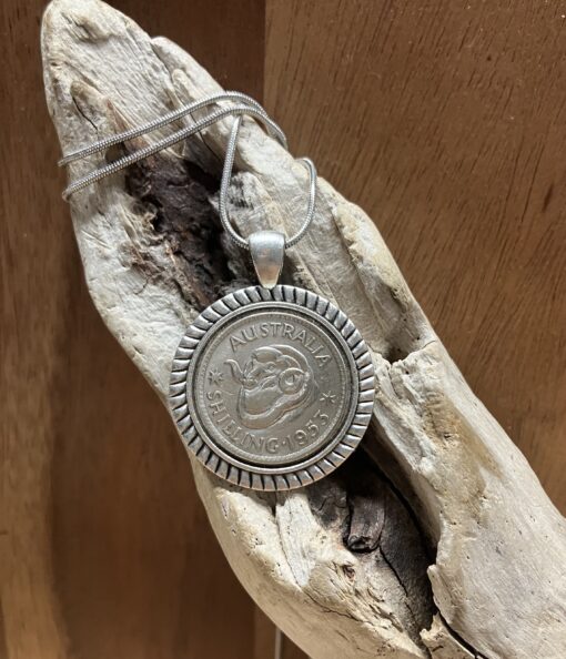 Alloy Bezel 1953 Australian Shilling Necklace