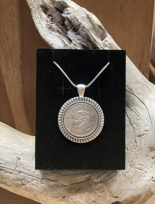 Alloy Bezel 1953 Australian Shilling Necklace - Image 4