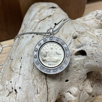 1958 Sixpence Bezel Necklace