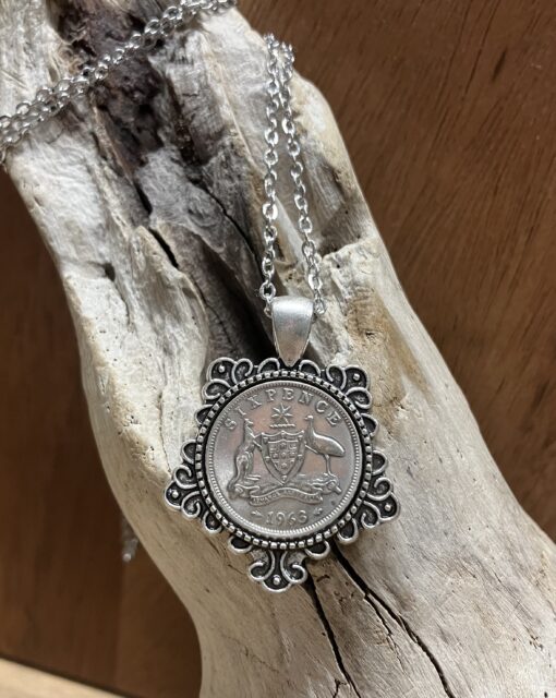 Bezel 1963 Sixpence Necklace