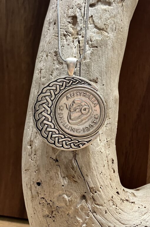 1963 Shilling Celtic Moon Necklace - Image 2