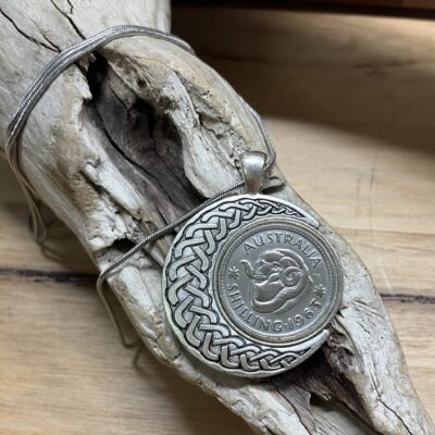 1963 Shilling Celtic Moon Necklace