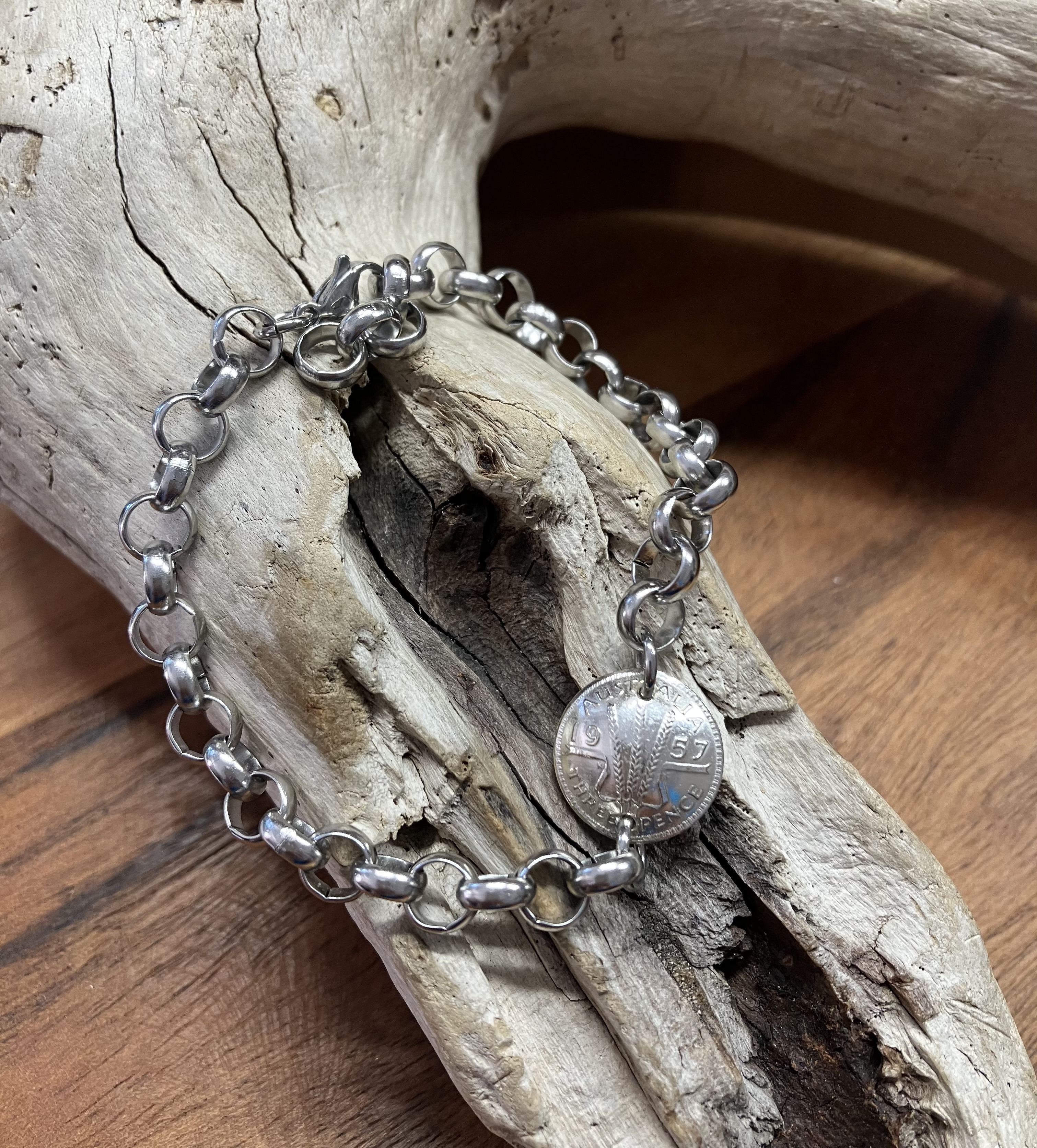 1957 Threepence Chain Bracelet