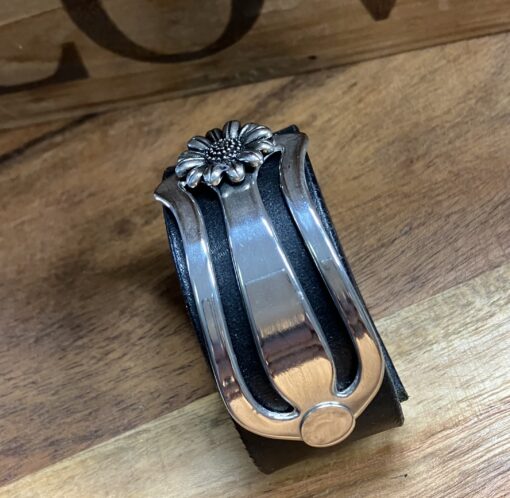 Sunflower Silverware Leather Cuff - Image 3