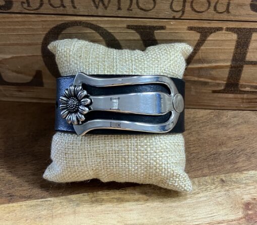 Sunflower Silverware Leather Cuff - Image 2