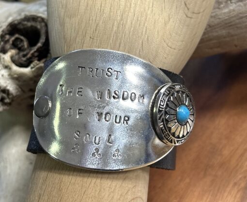 Trust the wisdom of your soul Leather Cuff