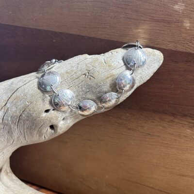 Domed 80 year old Threepence Coin Bracelet