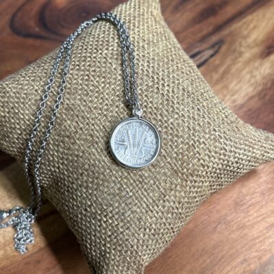 1964 Threepence Sterling Silver Necklace