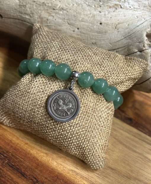 1964 NZ Coin Beaded Bracelet