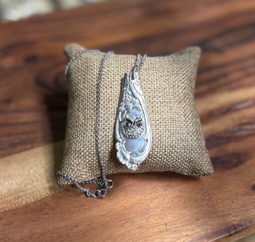 One of a kind Owl Silverware Necklace - Image 2