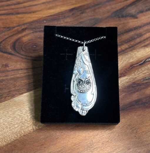 One of a kind Owl Silverware Necklace - Image 3