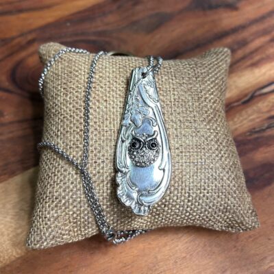 One of a kind Owl Silverware Necklace